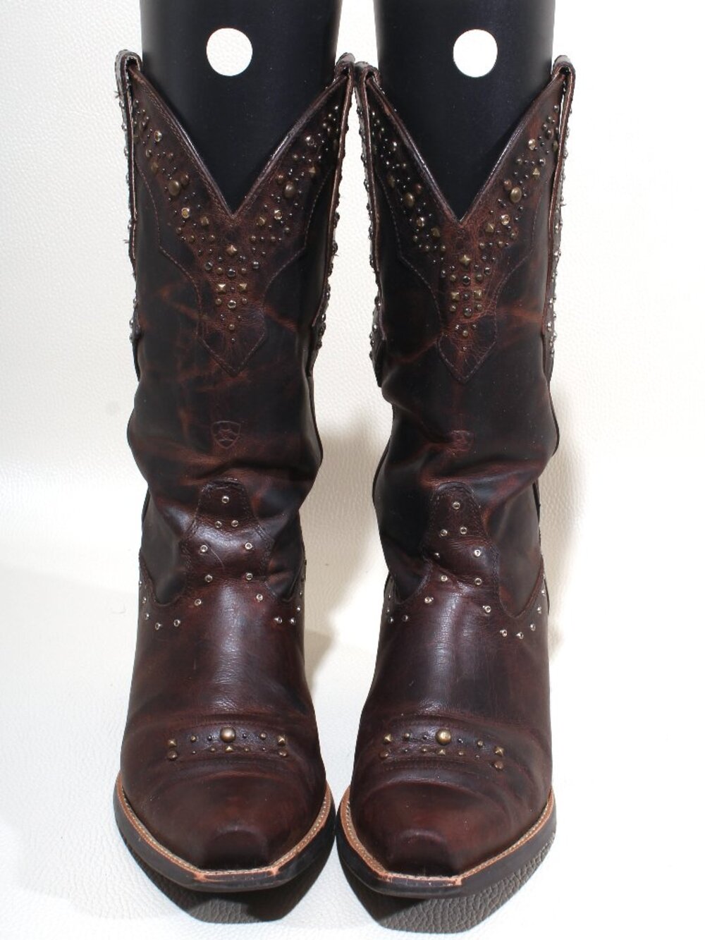 Ariat Women’s Studded Brown Leather Cowgirl Western Boots Size 9B - Picture 4 of 10